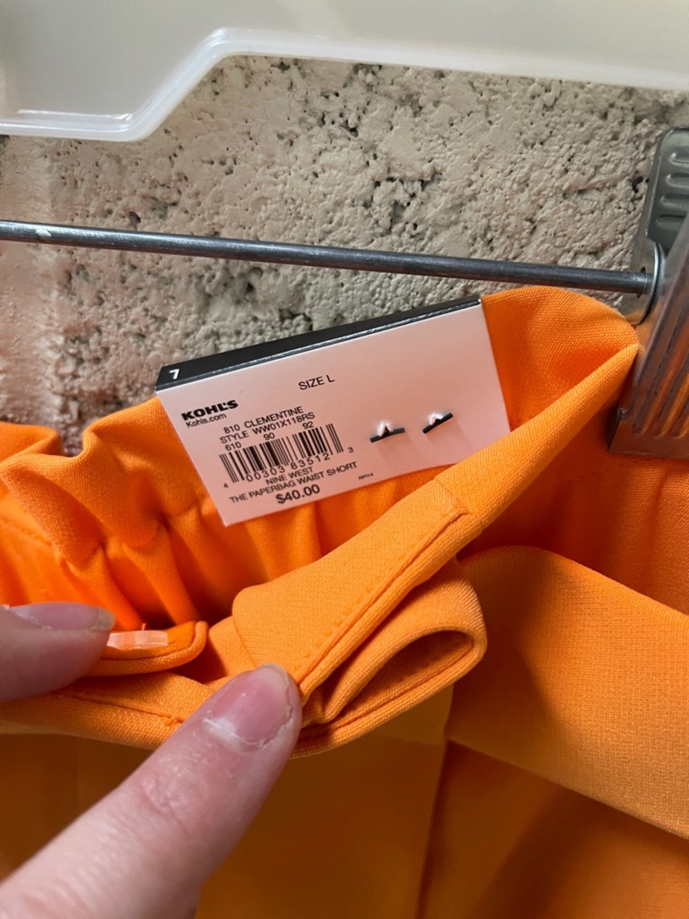 Nine West Orange High-Waist Belted Paperbag Shorts - Picture 3 of 5